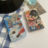 Estuche para lentes de contacto de color estilo retro americano para jovencita